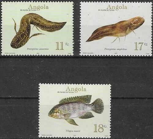 Timbres Poissons Angola 1515A/C ** de 2001 (71747EW) - Photo 1/1