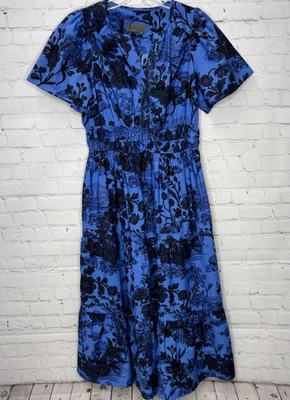 by Anthropologie Somerset Maxi Dress in Blue Floral Print Tiered - Image 1 of 4