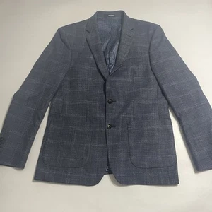 Murano Mens Slim Fit Blue Plaid Check Sports Blazer Size M Actual 38 Short - Picture 1 of 13
