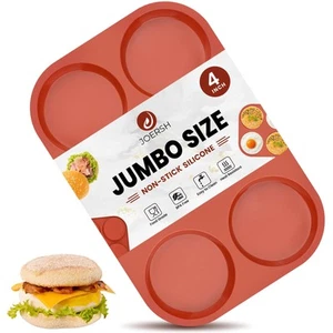 Silicone Egg Mold for Breakfast Sandwiches 4" Jumbo Size Muffin Top Pan, Non-... - Picture 1 of 7