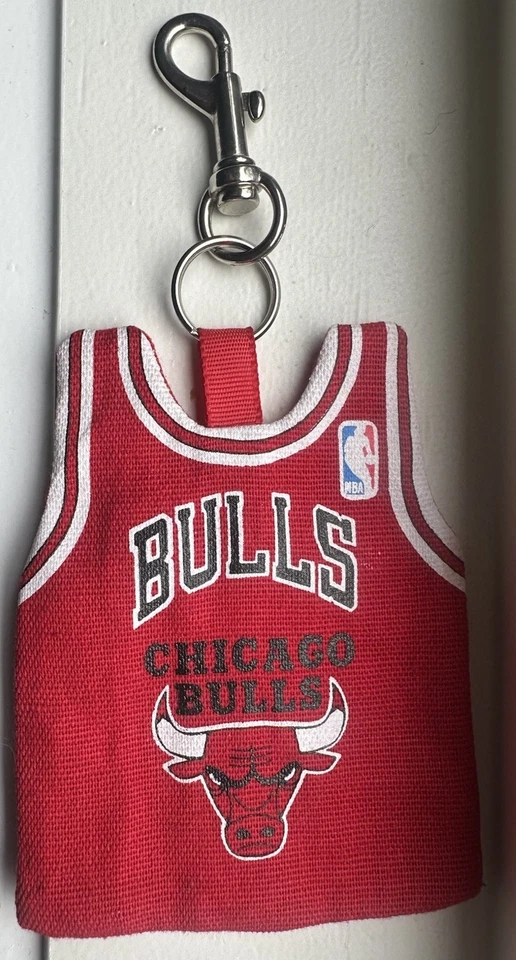 复古芝加哥公牛队球衣钥匙链硬币袋/钱包 1991 年 VGC Jordan Era — 第 1/2 张图片