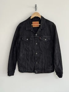 Levi’s Denim Trucker Jean Jacket Washed Black Large - Imagen 1 de 14