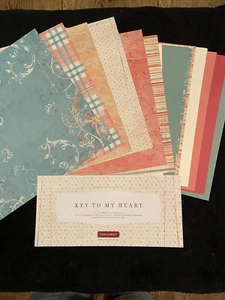 CTMH Key To My Heart Paper Pack 12x12 22 Sheets Close To My Heart Scrapbooking - Picture 1 of 2