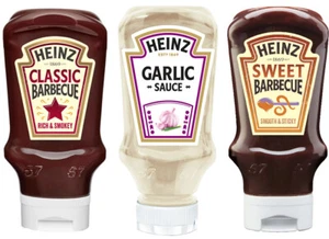 HEINZ BARBECUE Sauce Bundle Classic, Sweet & Garlic Sauces 3 Bottles Mix - Picture 1 of 7