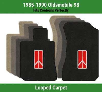 Alfombrillas delanteras Lloyd Classic Loop para Oldsmobile 98 85-90 con emblema Oldsmobile rojo Foto 1 de 4
