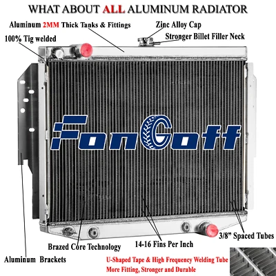 3 Row Radiator For 76-89 Dodge Aspen Chrysler LeBaron Plymouth Gran Fury 5.9L Foto 1 de 4