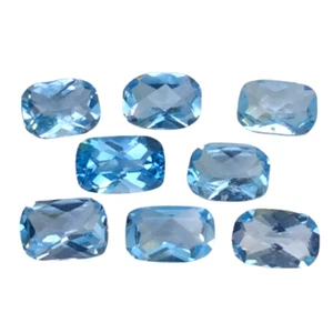 3.76 cts Blue natural Topaz cushion cut 8pcs loose gemstones "see video " - Picture 1 of 3