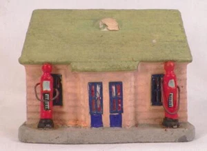 Tankstelle Eisenbahn Weihnachten Putz Compo Gips Paris HO Vintage Japan #4 - Bild 1 von 7