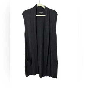 August Silk Long Vest With side Pockets Size Large - Picture 1 of 8