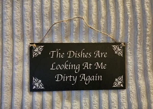 Farmhouse Kitchen Sign Gift Dishes Funny Home Decor Stocking Stuffer - Picture 1 of 3