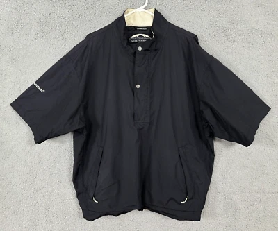 Sun Mountain Golf windbreaker coat adult large black pullover mock neck button - Image 1 of 4