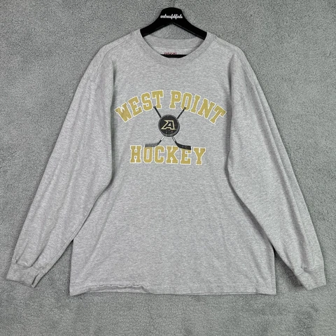 Army Black Knights Shirt Mens Large Gray West Point Hockey Long Sleeve Jansport Cover