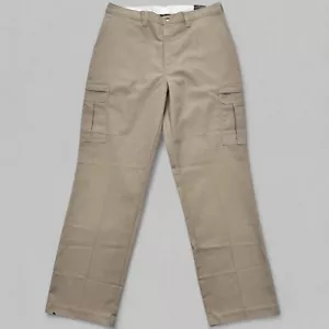 NEW Dickies Cargo Pants Men's 38x34 Beige Straight Leg Flex Utility Workwear - Picture 1 of 12