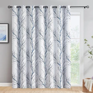 100% Blackout Patio Sliding Glass Door Curtains 96 Inch Long for Bedroom, Blue G - Picture 1 of 9