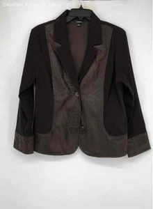 Elementz Womens Dark Brown Long Sleeve Single Breasted Suit Jacket Size XL - Picture 1 of 6
