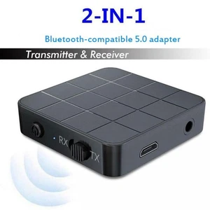 ☮Wireless Bluetooth 5.0 Transmitter&Receiver Audio Music Adapter 2-in-1 Aux V3V6 - Afbeelding 1 van 8