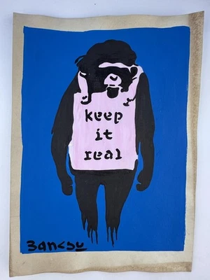 Pintura artística Banksy certificado de autenticidad dibujo original vintage firmada Foto 1 de 3