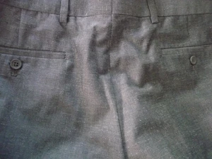 ITALIAN MAN MELANGE GREY LINEN BLEND BUSINESS CASUAL CONTEMPORARY PANTS 34/32NEW - Picture 1 of 5
