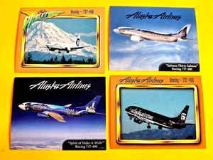 Tarjetas comerciales 4 tarjetas de Alaska Airlines 737-400'S - Imagen 1 de 2