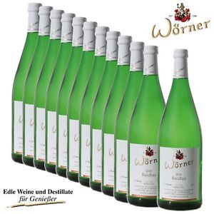 (4,80€/l) 12x1L Bacchus lieblich WEINGUT WÖRNER - Weißwein Wein aus der Pfalz