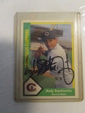 SIGNED AUTOGRAPHED 1990 Columbus Clippers CMC #10 Andy Stankiewicz