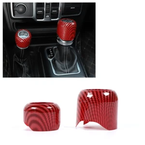 Cubierta de ajuste de cambio de marchas de carbono rojo 4x4 para Jeep Wrangler JL JT 2018+ accesorios - Imagen 1 de 7