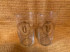 Goldton klare Monogramm V Brille, 2er Set, Vintage, 1980er, Jugendstil - Bild 1 von 5