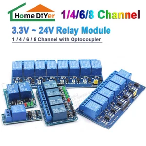 1/4/6/8-Kanal Relais Modul Karte 5-24V mit Optokoppler für Arduinos Raspberry Pi - Bild 1 von 16