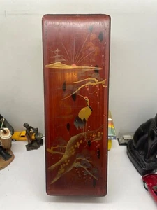 ANCIENNE BOITE COFFRET EN BOIS LAQUE STYLE ASIATIQUE - Imagen 1 de 5