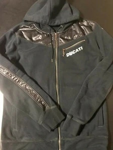 Puma Ducati Black Zip Black Hoodie Sweatshirt Motorcycle Superbike Italy Audi - Picture 1 of 3