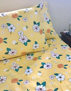 100% EGYPTIAN COTTON FLORAL THEMED 400TC TWIN XL OPTION 2 BEDDING SET - Picture 1 of 12