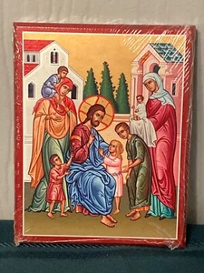 Christ And the Children Icon Version 4x6” Premium Print New sealed wall hang - Picture 1 of 2
