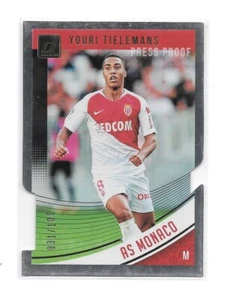 2018/19 Donruss Soccer YOURI TIELEMANS Silver Press Proof Die-Cut /100 AS MONACO - Picture 1 of 1