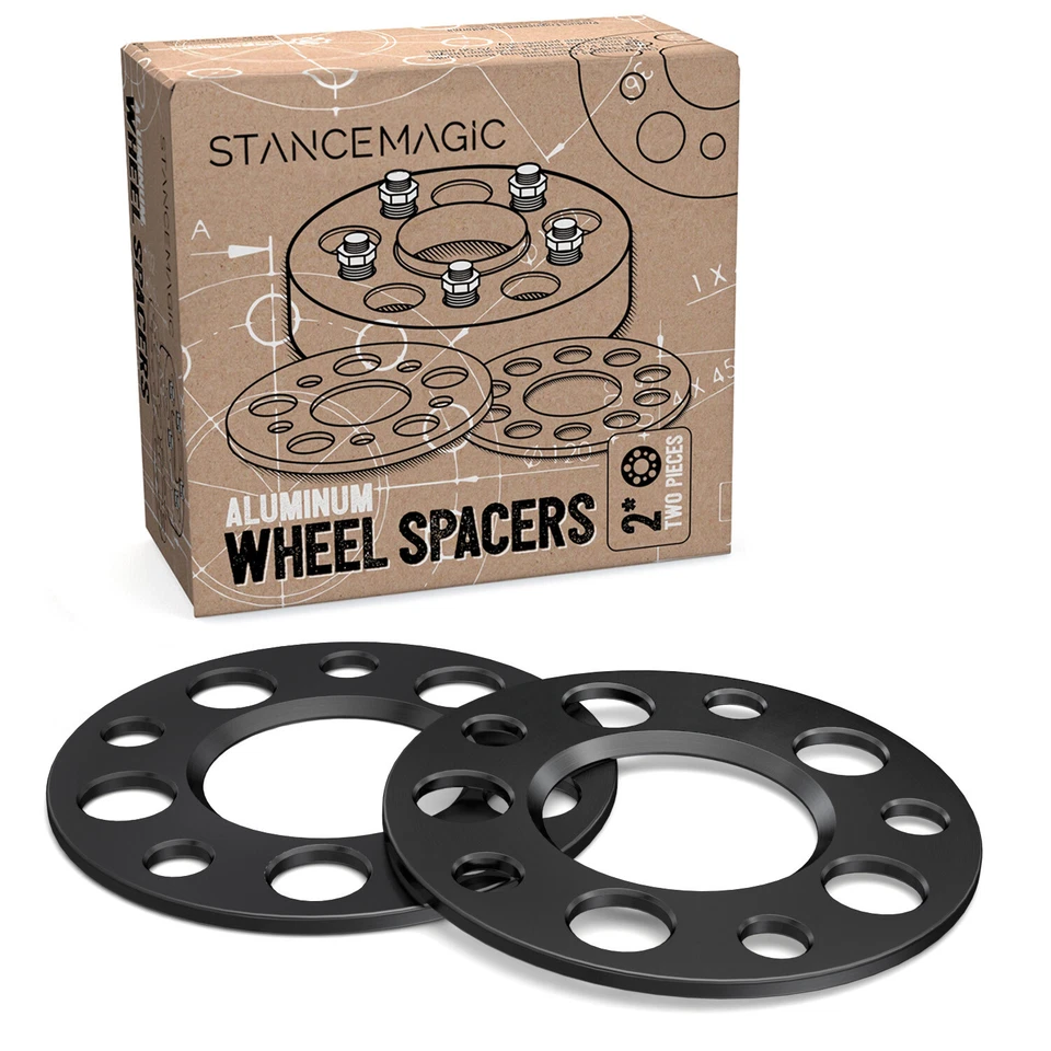 Espaciadores de rueda centrados en el cubo de 5 mm para Honda y Acura | 5x114,3 | 64,1 mm | negros Foto 1 de 4