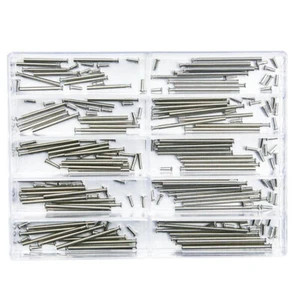 100Pcs Watch Band Clasp Tube Friction Pin Pressure Bars Pins Rivet Ends Tool - Picture 1 of 10