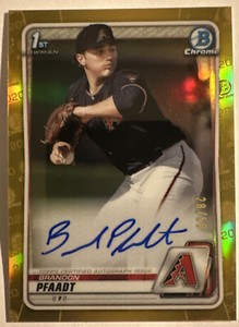 BRANDON PFAADT 2020 Bowman Chrome TRUE GOLD RC Rookie AUTO Autograph #d 28/50 !!