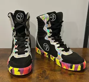 ZUMBA Street Elevate HIGH TOP SHOES TRAINERS Boots DANCE FITNESS Lace-up Size 8 - Picture 1 of 13