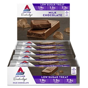 15pc Atkins Low Sugar 30g Endulge Protein Diet Bars Healthy Snack Milk Chocolate - Picture 1 of 5