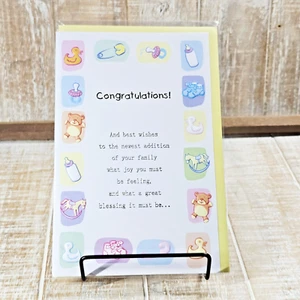 Beliebte Grußkarte Baby Glückwunsch gelb rosa blau - Bild 1 von 9