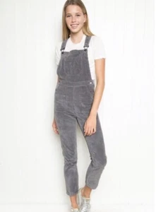 Brandy Melville RARE Uma Grey Corduroy Cotton Overalls Women’s Juniors Sz Small - Picture 1 of 12