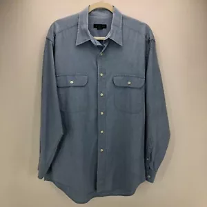 Harolds Herren Baumwoll Twill Langarm Hemd mit Knopfleiste Größe M Blau Freizeit Taschen - Bild 1 von 10