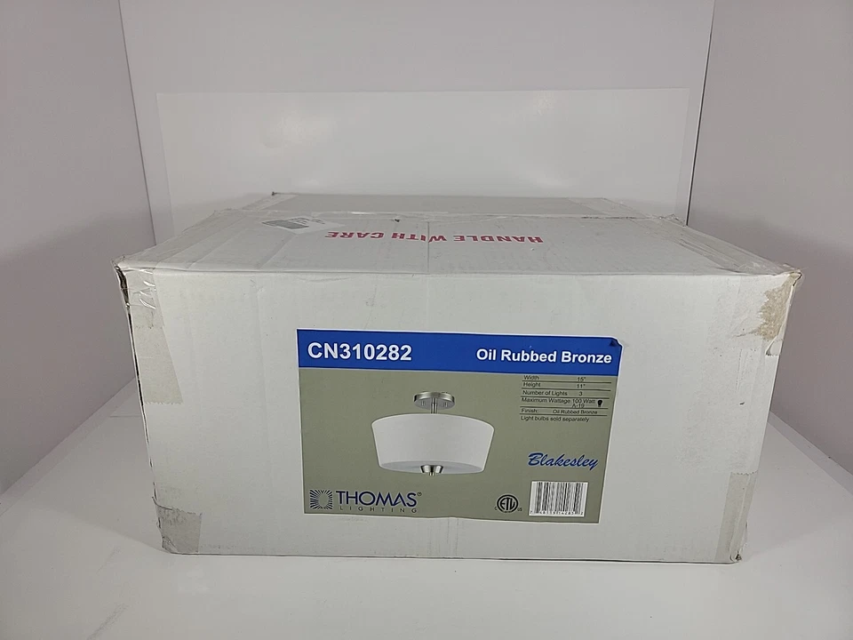 Thomas Blakesley 15" Wide 11" Tall 3-Light  - Brushed Nickel New Opened Box - Image 1 of 4