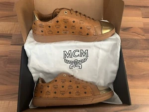 MCM Sneaker Derby Cognac/Gold Neu OVP EU-45 Sold Out in Store!!! 100% Original - Bild 1 von 7