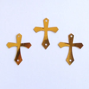 Pailletten Goldkreuze ~25 mm ~100 Stück lose - Bild 1 von 1