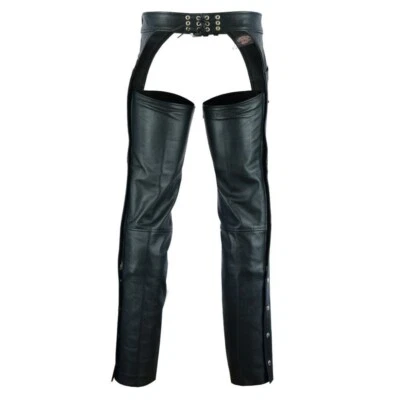 MUSTANG BIKER ESSENTIALS GENUINE LEATHER BRAIDED CHAPS 3XS - 17812 - Image 1 of 2