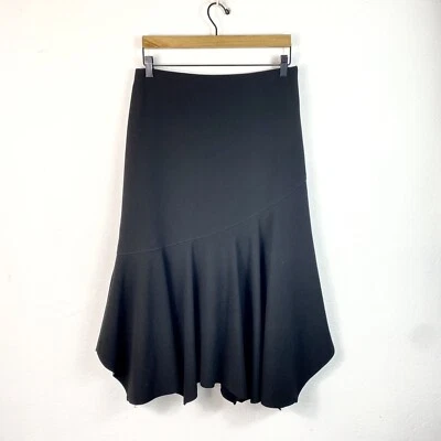 Vintage Y2K 00s Black Midi Handkerchief Whimsygoth Skirt Fit UK 12 - Image 1 of 4