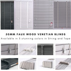 Faux wood wooden Venetian Blinds String and Tape Grey Blind 50 mm slats Easy fit
