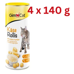 4 x 140 g GimCat Käse Rollis Getreidefreier Leckere Katzensnack Hartkäse Katzen - Bild 1 von 1