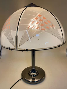 27/2 Hufnagel Leuchten / Tischlampe/ Lampe / Glasschirm / Metallgestell 100W E27 - Bild 1 von 5