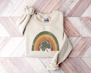 Retro Lucky Shamrock Rainbow, Shamrock, St Patrick Day, Lucky Shamrock T-Shirt - Picture 1 of 8